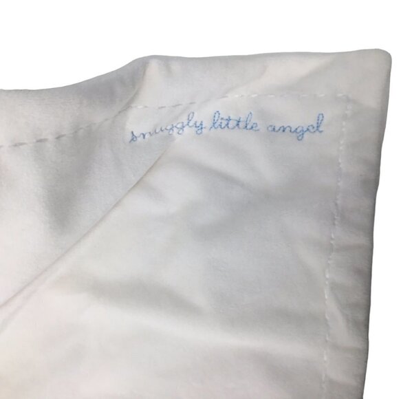 Hallmark Snuggly Little Angel Lovey Security Blanket Wings Blonde Blue Writing - Picture 6 of 7